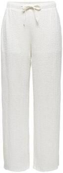 JDY regular waist casual broek met textuur ecru