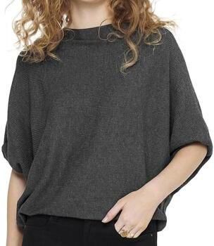 JDY ribgebreide top NEW met vleermuismouwen antraciet