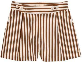 JOSH V regular high waist gestreepte casual short bruin - Foto 8