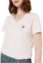 Jott Biologisch katoenen V-hals T-shirt Flatterende pasvorm Pink Dames - Thumbnail 1