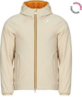 K-way Omkeerbare gewatteerde jas met geïntegreerde capuchon Beige Heren