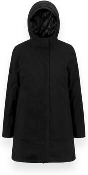 K-way Zwarte Waterdichte Donsjas met Capuchon Black Dames