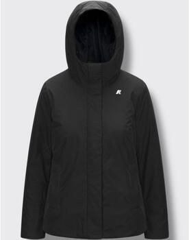 K-way Zwarte Waterdichte Donsjas met Capuchon Black Dames