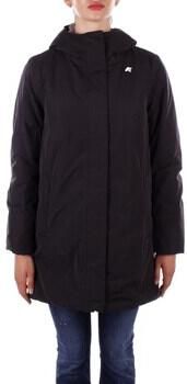 K-way Zwarte Waterdichte Donsjas met Capuchon Black Dames