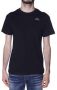 Kappa Zwart Katoenen T-shirt Slim Fit Borduurwerk Black Heren - Thumbnail 1