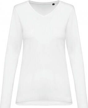 Kariban Premium T-shirt Korte Mouw T-shirt manches longues suprima col V femme