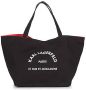 Karl Lagerfeld Shopper Rue St-Guillaume Canvas Tote Bag Zwart Dames - Thumbnail 1