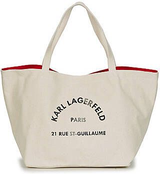 Karl Lagerfeld Shoppers Rue St Guillaume Canvas Tote in beige