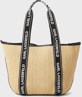 Karl Lagerfeld Shoppers & Totes K Essential Raffia Bag in beige