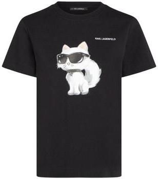 Karl Lagerfeld T-shirt Ikon Aquarelle Black Dames - Foto 4