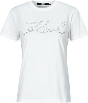 Karl Lagerfeld T-shirt Korte Mouw rhinestone logo t-shirt