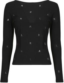 Karl Lagerfeld T-Shirt Lange Mouw RHINESTONE KARL OPEN BACK LSLV