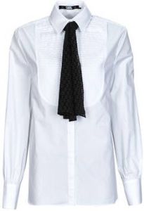 Karl Lagerfeld Bib Shirt with Monogram Necktie Wit Dames
