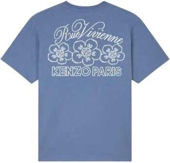 Kenzo Blauw Logo Geborduurd Shirt Blue Heren