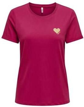 Only Shirt met korte mouwen ONLKITA S S LOGO TOP NOOS