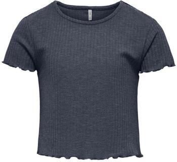 ONLY KIDS GIRL T-shirt rib gebreid grijsblauw - Foto 4