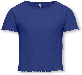 ONLY KIDS GIRL t-shirt rib gebreid hardblauw
