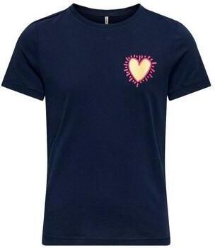 ONLY KIDS GIRL T-shirt met backprint donkerblauw