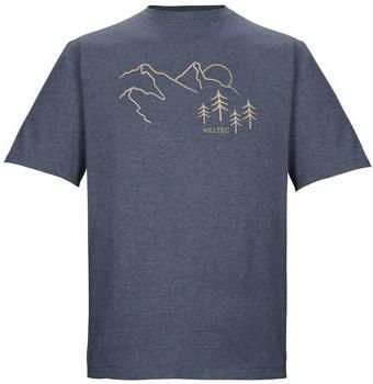 Killtec T-shirt KOS 78 MN TSHRT Heren t-shirt van melange-look bergprint veelzijdig.