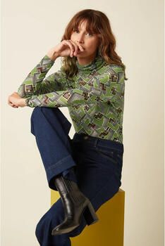 King louie T-Shirt Lange Mouw 11018 Rollneck Leia Posey Green - Foto 2