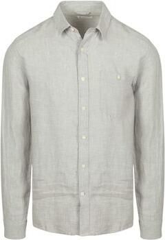 Knowledge Cotton Apparel Overhemd Lange Mouw Shirt Stripe Grey