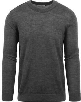 Knowledge Cotton Apparel Sweater Pullover Wol Antraciet