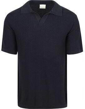 Knowledge Cotton Apparel T-shirt Polo Knitted Navy