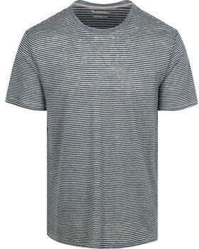 Knowledge Cotton Apparel T-shirt Streep Navy
