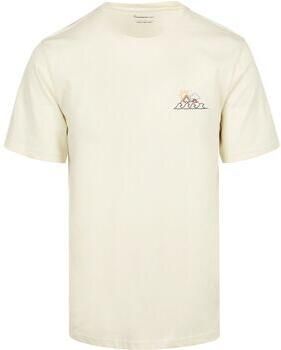 Knowledge Cotton Apparel T-shirt Wit Chest Print