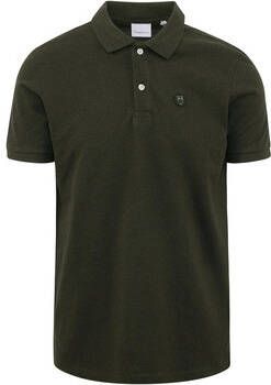 Knowledge Cotton Apparel T-shirt Polo Donkergroen