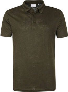 Knowledge Cotton Apparel T-shirt Polo Rowan Donkergroen