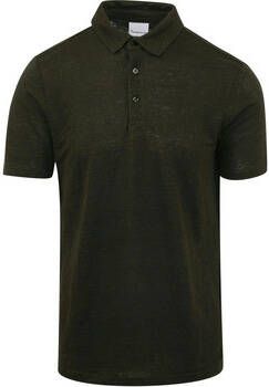 Knowledge Cotton Apparel T-shirt Poloshirt Linnen Donkergroen