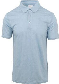 Knowledge Cotton Apparel T-shirt Poloshirt Linnen Lichtblauw