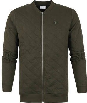 Knowledge Cotton Apparel Sweater Elm Bomber Donkergroen