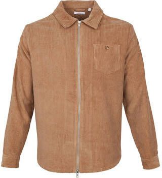 Knowledge Cotton Apparel Sweater Overshirt Wales Cognac