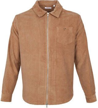 Knowledge Cotton Apparel Sweater Overshirt Wales Cognac
