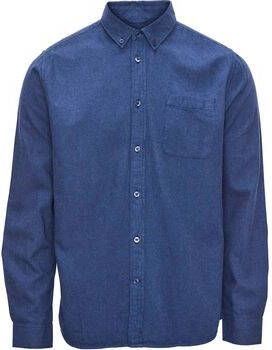 Knowledge Cotton Apparel Overhemd Lange Mouw Overhemd Donkerblauw