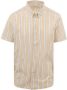Knowledge Cotton Apparel KnowledgeCotton Apparel Overhemd Streep Beige Heren - Thumbnail 1