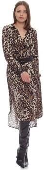 Kocca Luchtige dierenprint jurk met riem Black Dames - Foto 2
