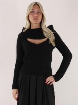 Kocca Mohair Wol Cut-Out Halslijn Trui Black Dames - Foto 2