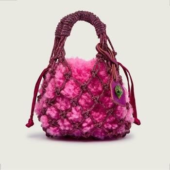 Kurt Geiger mini macramé handtas met strass roze - Foto 4
