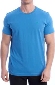 LA MARTINA Katoenen Jersey T-shirt Campanula Blauw Geborduurd Logo Blue Heren - Foto 2