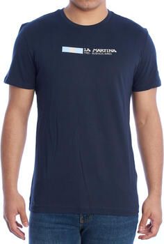 LA MARTINA Geborduurd Logo Navy Blue T-shirt Blue Heren
