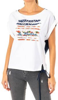 LA MARTINA T-shirt met Korte Mouwen en Origineel Ontwerp White Dames