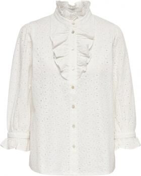 ONLY LA STRADA UNICA by blouse LSUNEELA met ruches met broderie wit - Foto 2