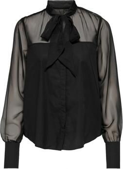 La strada Blouse shirt Costel L S- Black