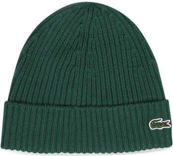 Lacoste Pet Knitted Muts Wol Donkergroen