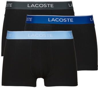 Lacoste Boxers 3 Pack Cotton Stretch Logo Trunks Black Light Blue Blue - Foto 4