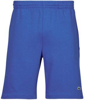 Lacoste Blauwe Katoenen Shorts met Koord Krokodil Geborduurd Blue Heren
