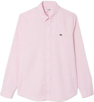 Lacoste Roze katoenen overhemd met button-down kraag Pink Heren